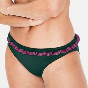 Boden Bikini Bottoms Green & Pink Ruffle Size 6 New With Tag